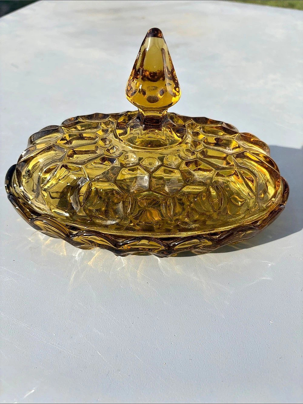 Viking Glass Yesteryear Pineapple Candy Jar & Lid
